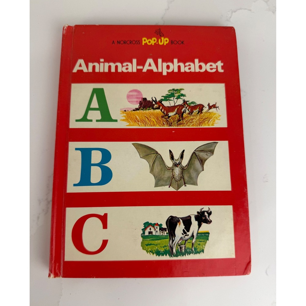 Norcross Animal-Alphabet Pop-Up Book 1967 vtg Akihito Shirakawa Hardcover ABC